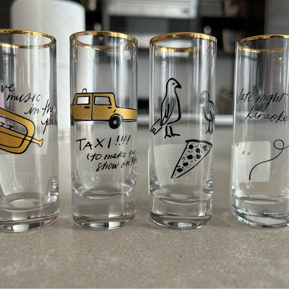 Brand new set of 4 kate spade shot glasses